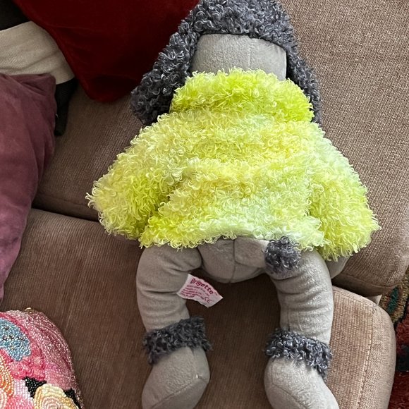 RUSS BERRIE Retired Brigette Gray Poodle Plush Neon Yellow Jacket Deer Valley - Picture 6 of 8